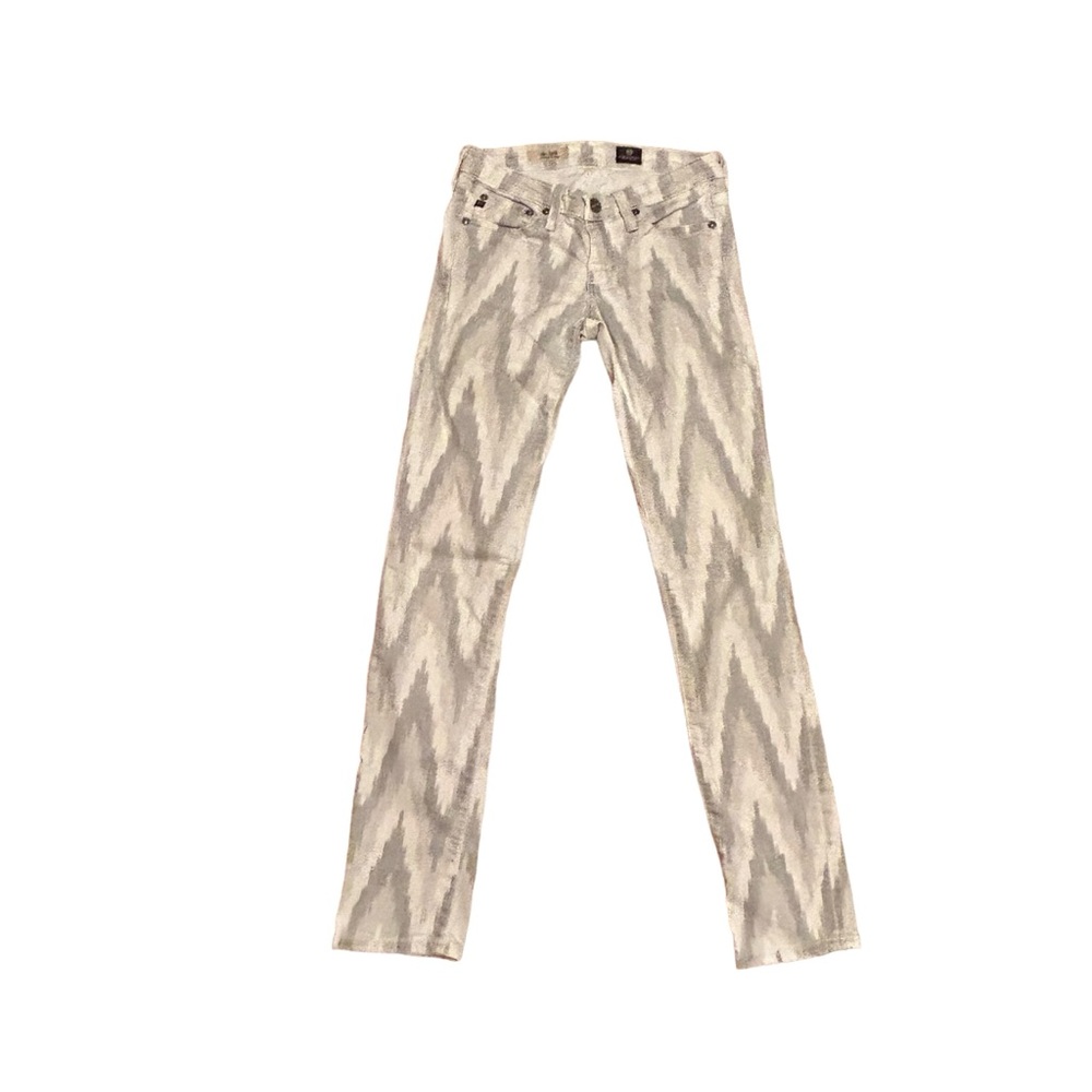 AG Vintage Lo Rise Jeans the stilt skinny jeans gray zig zag tribal print - Picture 7 of 9